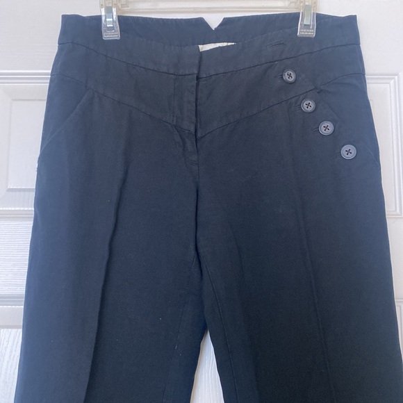 Elevenses (Anthropologie) black flare pants. Size 10. Zipper front with pockets. - Picture 2 of 10